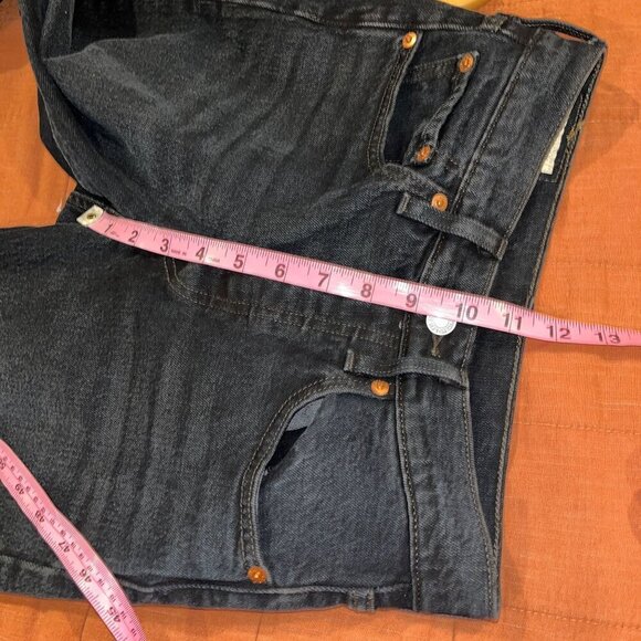 Levis 501 Original Fit Black Distressed Button-Fly Jeans 24x27 - Picture 9 of 12